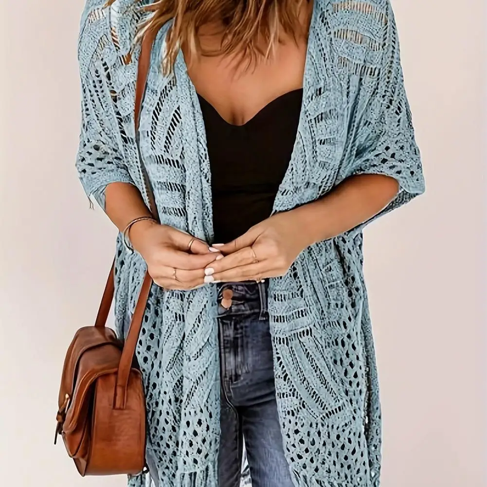Knitted Shawl Cover Up for Women, Lightweight Beach Swimwear,Quick Dry Beach Dress Summer Cardigan for Bikinis And Swimsuits