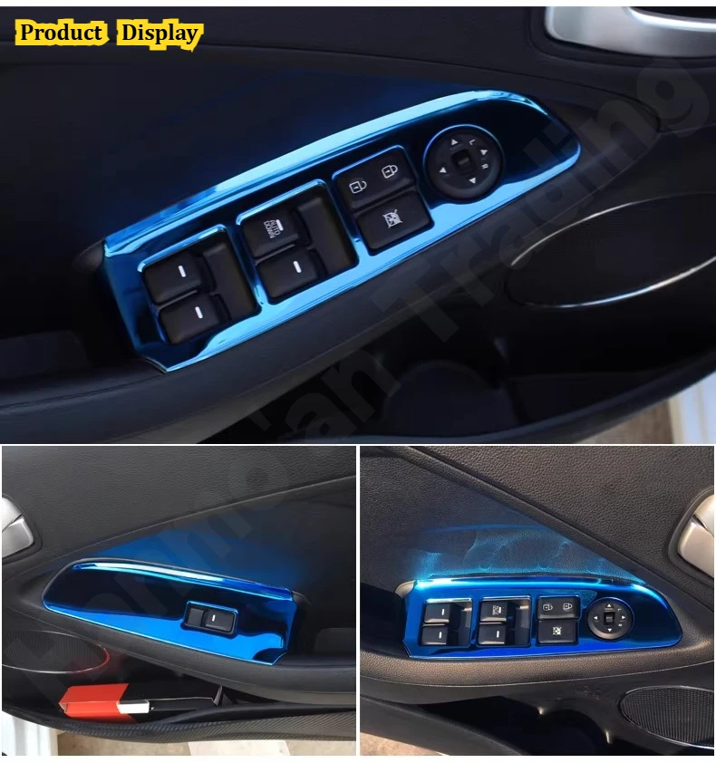 for KIA K3 2012~2018 Interior modification supplies/stainless steel glass lifting decorative frame/door armrest panel stickers - view 2