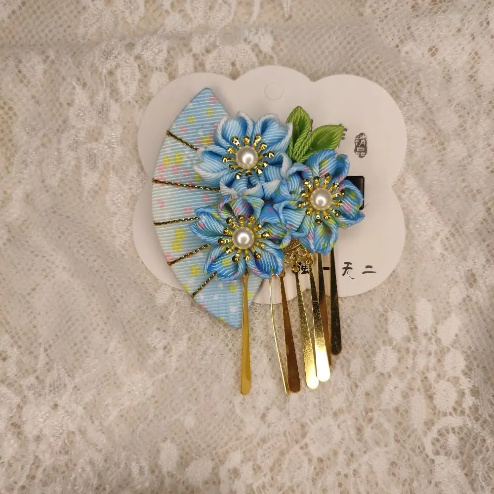 

Lovely Tassels Tassel Fan Hairpin Flower Sakura Japanese Kimono Headwear Ancient Style Hairpin Hanfu Fan Hair Clip Girls