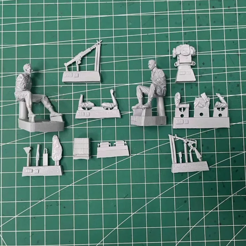 1:35 Die-Casting Resin Figure Assembly Model Kit Vietnam War US Army Maintenance Machine Gun Unassembled Unpainted DIY GK Toys