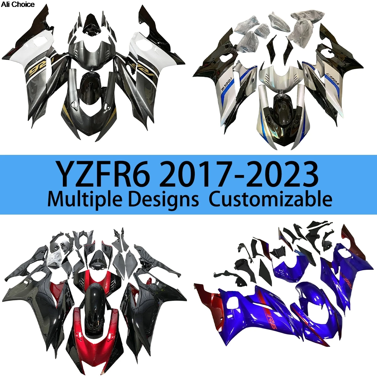 New Fairings YZFR6 2017 2018 2019 2020 2021 2022 2023 Motorcycle ABS Fairing Kit Bodywork for YAMAHA YZF R6 17-23