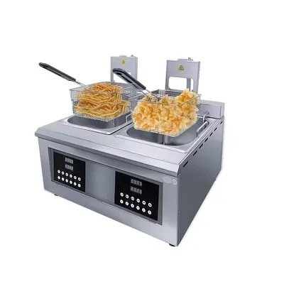 

14L Commercial Stainless Steel Countertop Electromechanical Automatic Lift Electric Fryer Fried Chicken Fryer With Basket