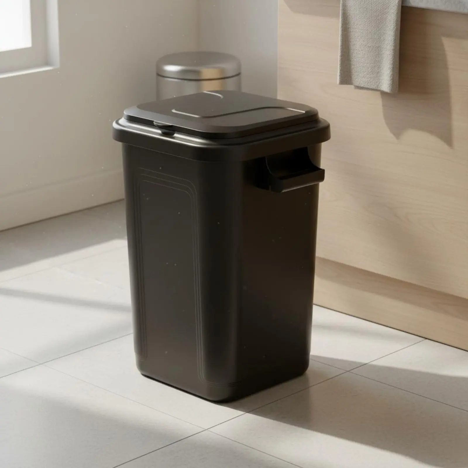 

Professional Garbage Can High Capacity Large Kitchen Trash Can Plastic Rubbish Container with Lid Pressure-Resistant for Outdoor