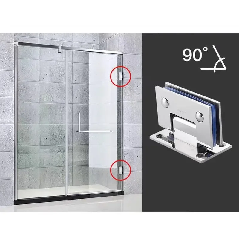 Stainless steel bathroom folder Bathroom glass clamp Hinge bright surface 90 135 180 degree Automatic shutdown durable strong