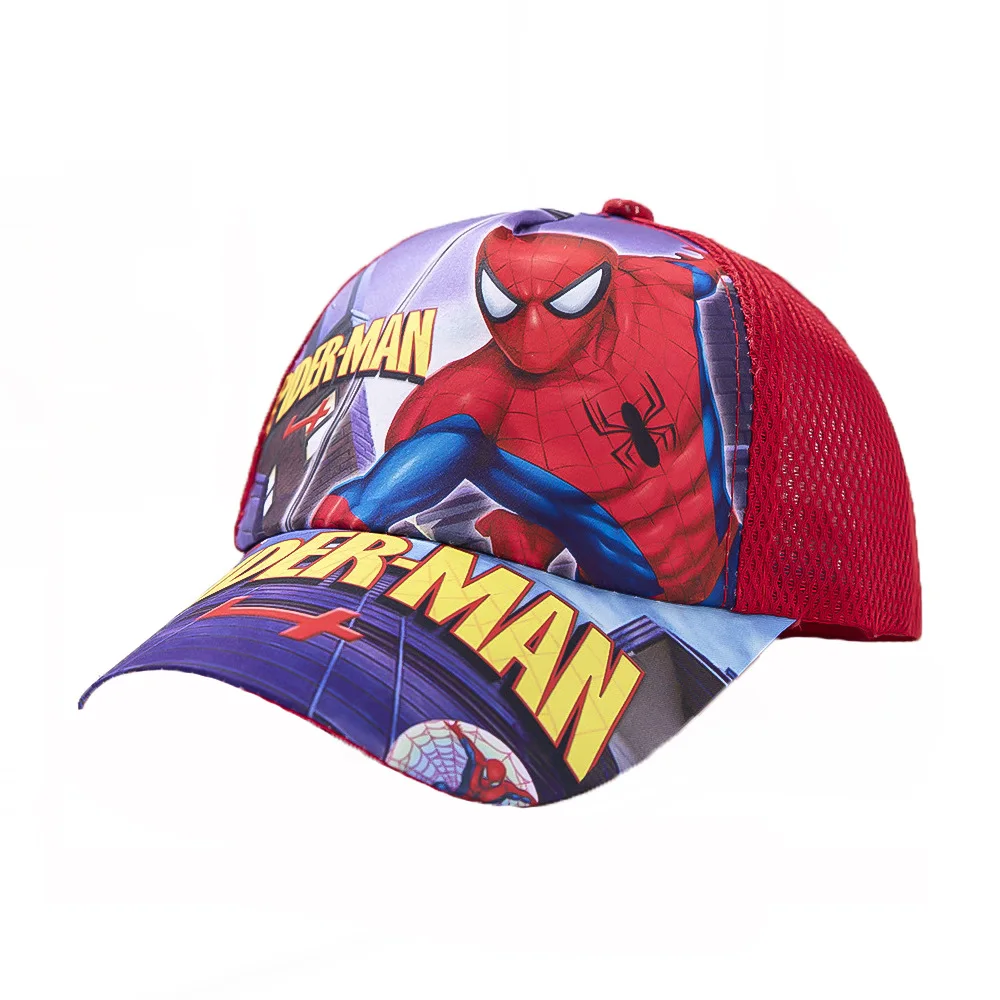 

Marvel Spider-Man Iron Man Cartoon Kids Mesh Baseball Cap Summer Sun Protection Breathable Duckbill Hat Cute Boys Outdoor Sunhat