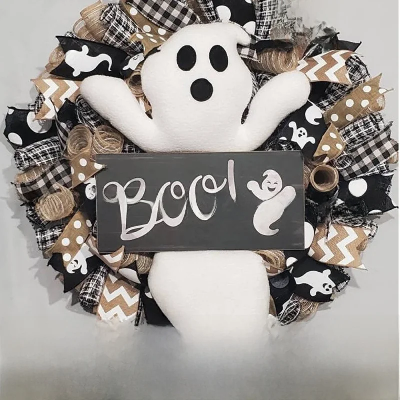 

Cross-Border New Halloween Ghost Garland Cute Boo Ghost Garland Holiday Door and Window Scene Decoration Props