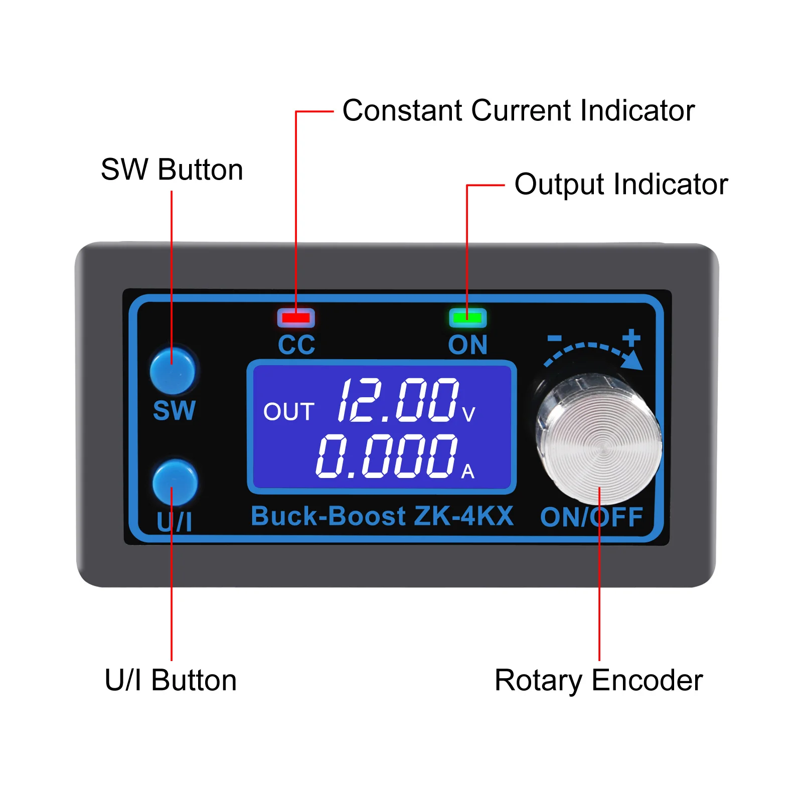 ZK-4KX DC Buck Boost Converter DC CV 0.5-30V 4A Power Module Adjustable Regulated Power Supply For Solar Battery Charging