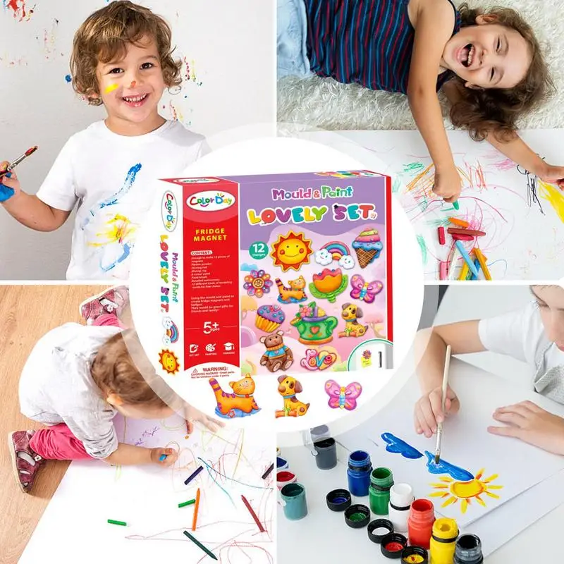 Manualidades de yeso para pintar proyectos de arte para niños juegos de aprendizaje juguetes educativos pinta tus propias artes y manualidades Kit de pintura interactivo