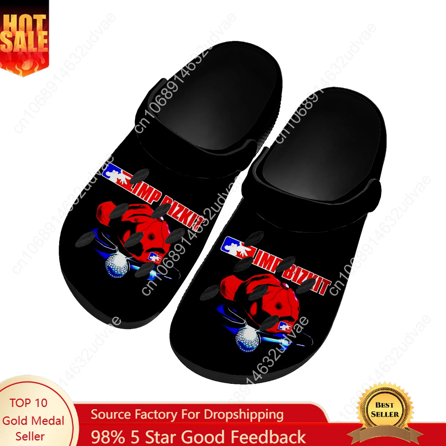 

Limp Bizkit Water Shoes Mens Womens Comfortable Fashion Home Garden Clogs Customizd Sandals Beach Breathable Hole Slippers