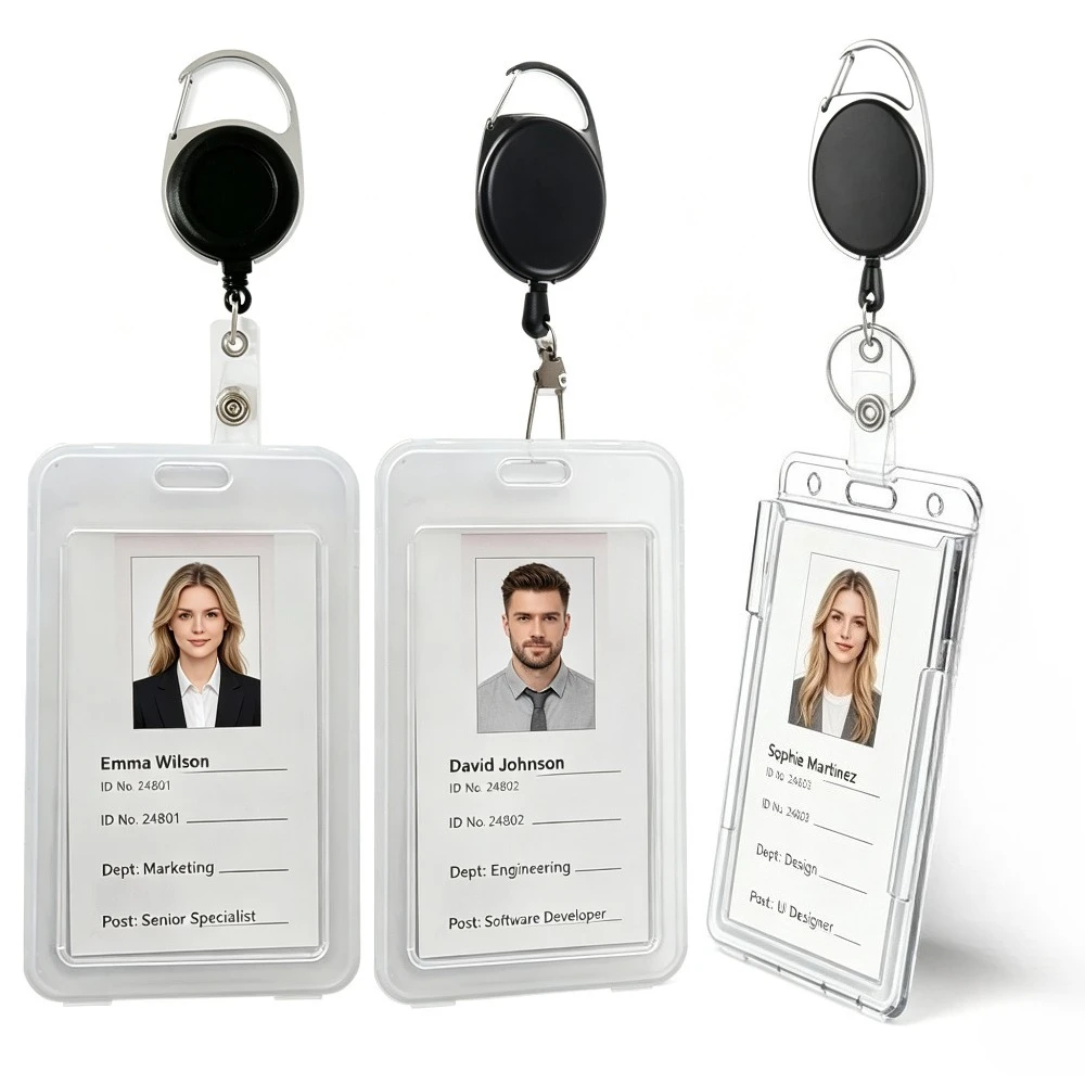 Plastic Exhibition ID Card Holder Working Permit Case Credit ID Card Protector Sleeve Badge Holder Name Tag Pass Card Cover
