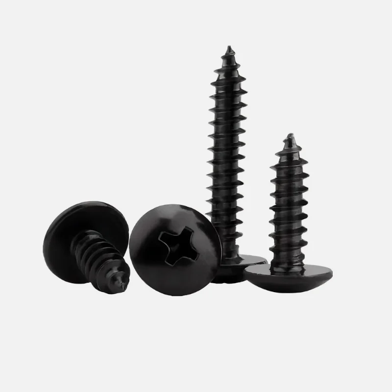 Black Phillips Truss Head Screw M3M4M5M6 304 Stainless Steel Phillips Head/Pan Head Wood Screw Mushroom Head Self -Tapping Screw