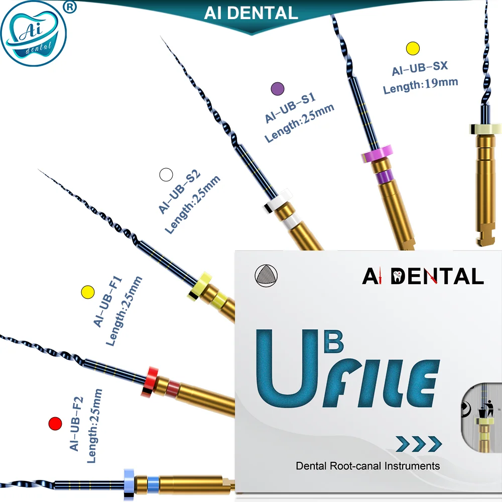 Dental Root Canal Files Tools AI-UB loving File USA original PU model Endodontic NiTi Alloy can Bend Size19/25mm MaxTech 6.0