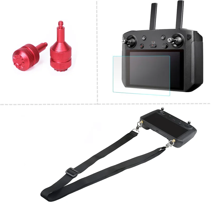 3 in1 For DJI RC PRO Remote Control With Screen Strap + Thumb Rocker Joystick + Tempered Glass Film For DJI Mavic 3 / air 2S