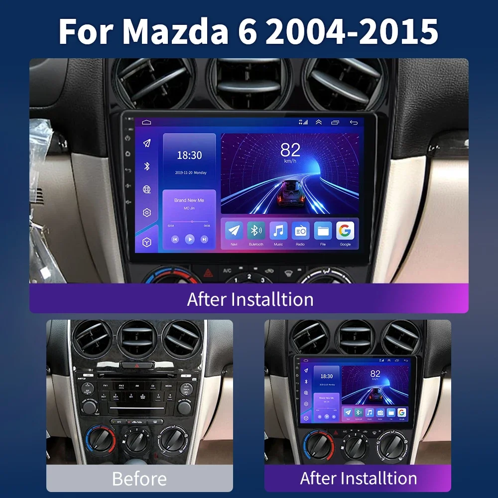 Для Mazda 6 2004-2015 4G автомобильный мультимедийный GPS 2din авторадио беспроводной CarPlay Android авто радио