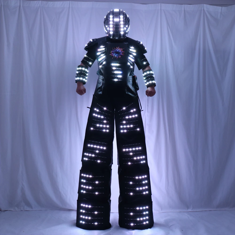 Full Color Remote Control LED Robot Costume Clothes Stilts Walker Suit Excited Digital Screen DIY Text Image LOGO