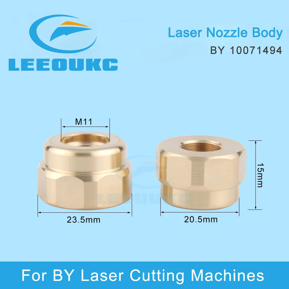 LEEOUKC 10Pcs/Lot Copper Laser Nozzle Body PN 10071494 For BY Fiber Laser Cutting Machines Accessories wholesale