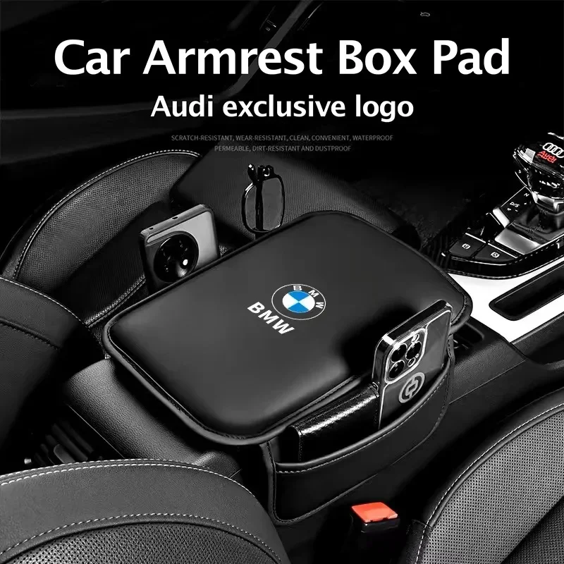 Car Armrest Box Pad Leather Auto Armrest Mat Car Accessories For BMW X1 X2 X3 X4 X5 X6 1 2 3 4 5 6 7 Sereis F30 F34 E90 G20 F20