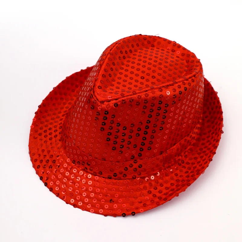 Unisex Pailletten Party Hut Bühne Dance Show Hip Hop Jazz Hut Glitter Cowboy Leistung Kostüm Requisiten Glänzende Perlen Zauberer Kappen – Detail 26