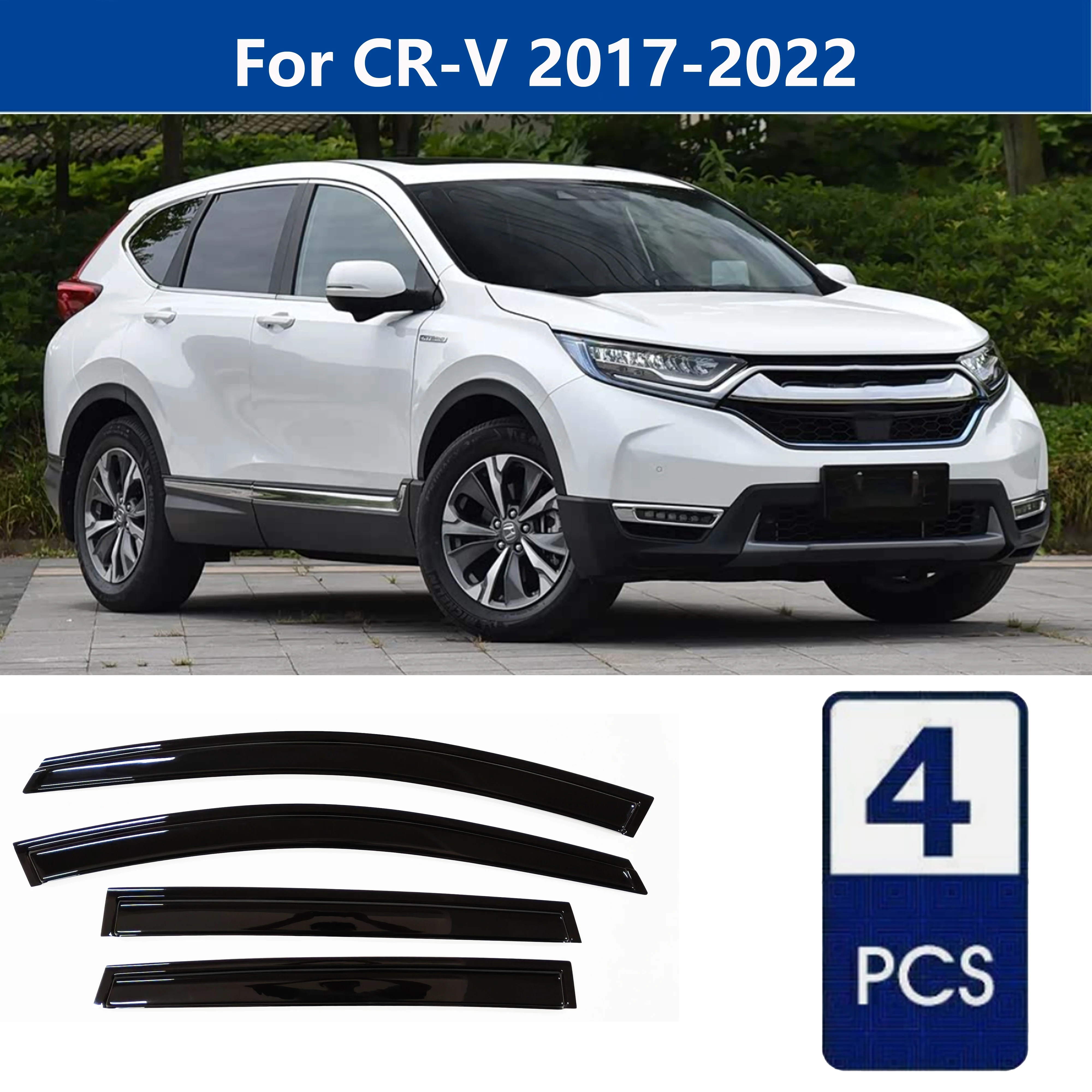 

AIBAP High-Quality 4pcs 1.8mm Car Windows Visor For CR-V CRV 2017-2022 window visors rain guards rain guard Sun Rain Visors