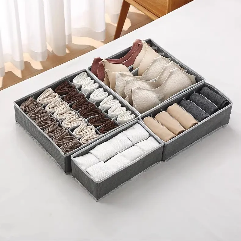 2026 Bedroom storage box - foldable dust-proof organizing storage set of four pieces - fabric style