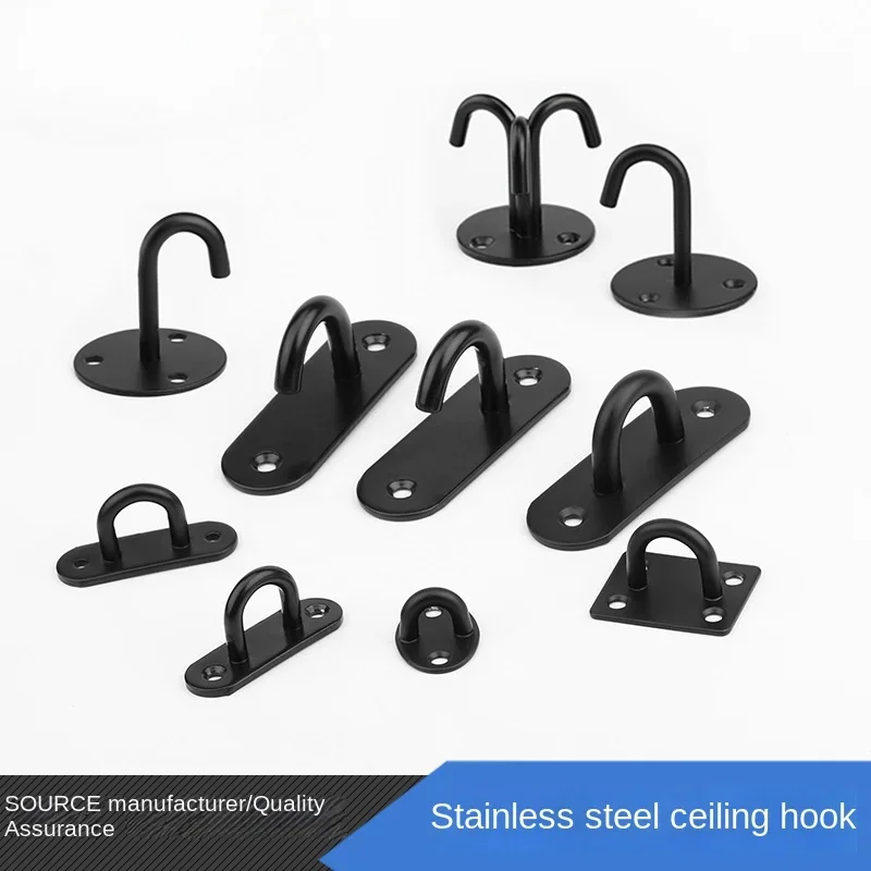 1Pcs Black Stainless Steel Fan Hook Stainless Steel Hook Top Hook Fan Pull Ring U-hook Lighting Sandbag Bag