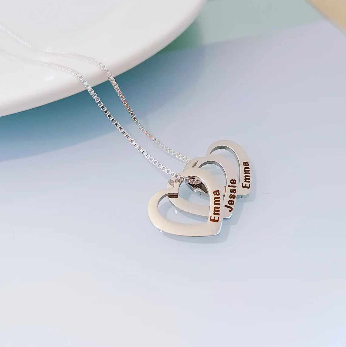 Customized Name Necklace For Women Stainless Steel Heart Carving Pendant Family  Jewelry  Choker Girlfriend Gift Bijoux Femme