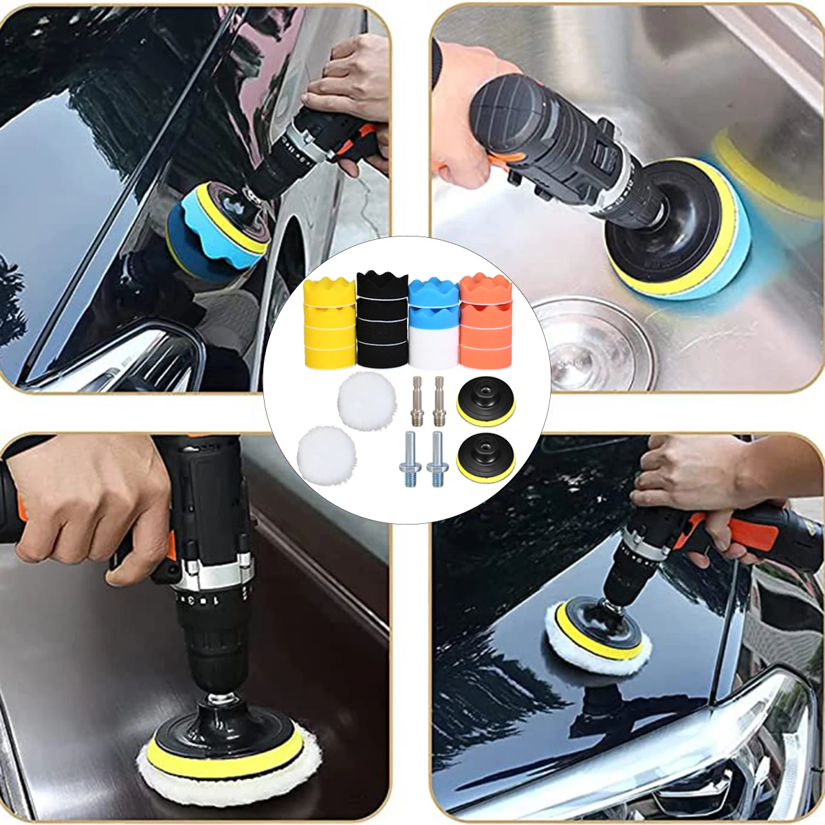 Car Polishing Wheel Sponge Self-adhesive Polishing Set Wear-resistant Polishing Wheel Disc For Metal Marble Stone Polishing