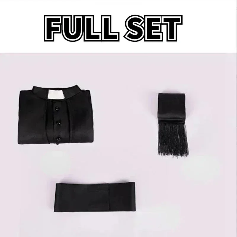 Disfraz de sacerdote Medieval, Iglesia Católica, religioso, romano, Retro, Papa, Pastor, padre, misa, misión, bata, clero, sotana kjh.5