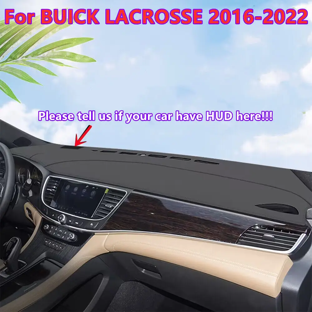 

Black Leather Dashboard Cover Dash Protector Mat For BUICK LACROSSE 2016-2022