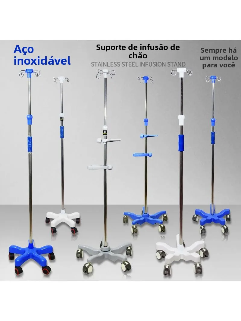 support-de-perfusion-mobile-en-acier-inoxydable-a-hauteur-reglable-poteau-iv-epaissi-pour-hopital-et-soins-a-domicile-organisateur-de-rangement