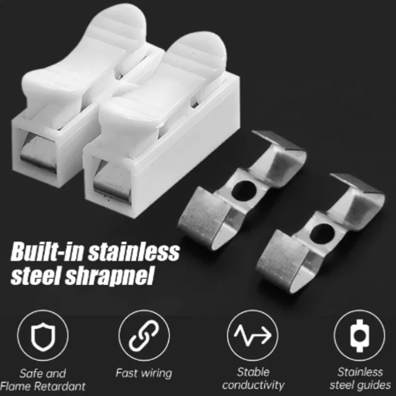 Wire Connector CH-1 CH-2 Press Terminal Block Power Cord Clamp Flame-retardant Terminal Block Quick Electric Cable Connectors