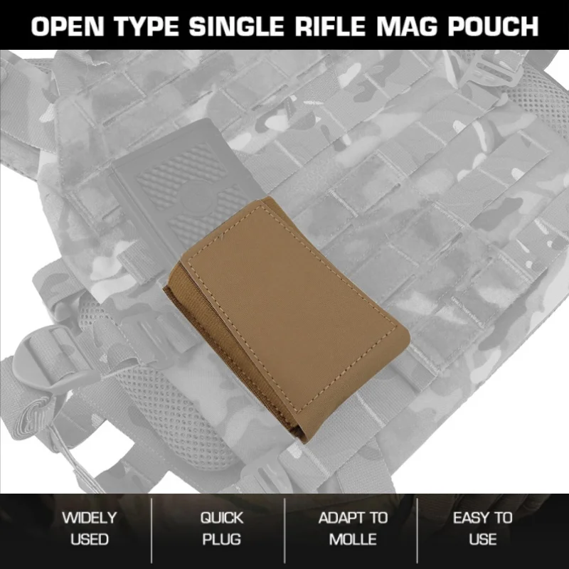 

Open Type Single Rifle Mag Pouch | MOLLE Compatible Quick Draw Magazine Holder | For Wilderness Adventure Accessories
