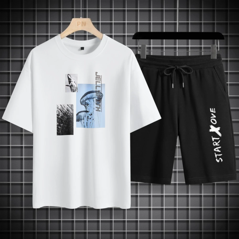 

1pcs Men's t-shirt Sets 2026 Spring/Summer Graphic men's sports suit 2 piece set outfits two piece 3D Printed two-piece set