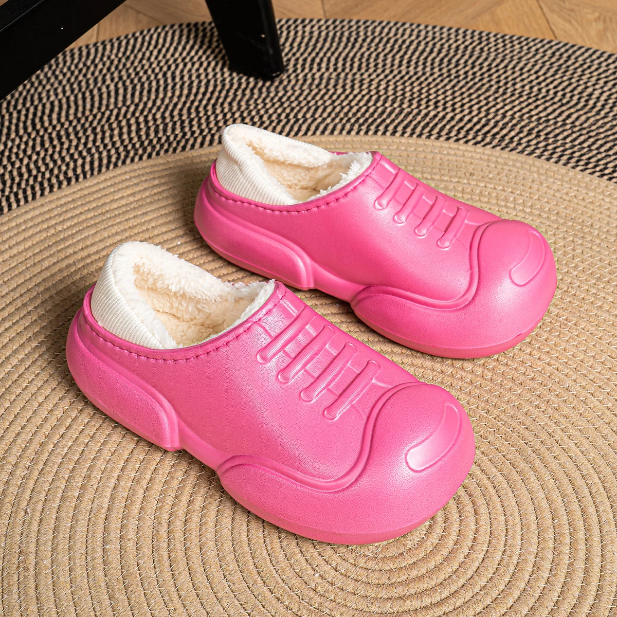 

Женские плюшевые хлопковые тапочки на осень-зиму, новый стиль, домашняя теплая нескользящая мягкая уютная обувь без шнуровки для отдыха