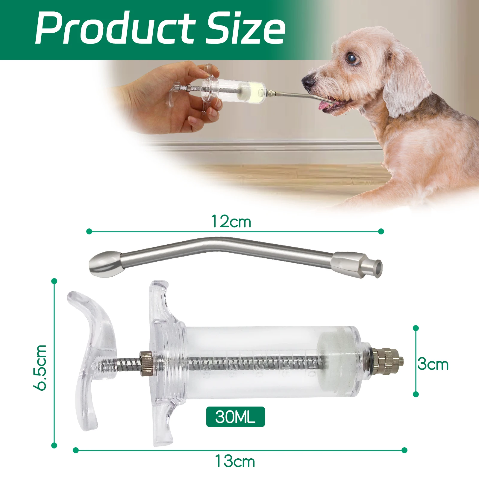 

20ml/30ml/50ml Lamb and Goat Kid Feeding Kit 2-Clear Tube Adjustable Parrot Feeding Syringe for Dog Piglet Rabbit Bird Feeding