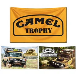 3x5 Ft Camel Trophy ADVENTURE TRAVEIS Flag Polyester Digital Printing Banner for Garage Wall Art Out Door Decoration