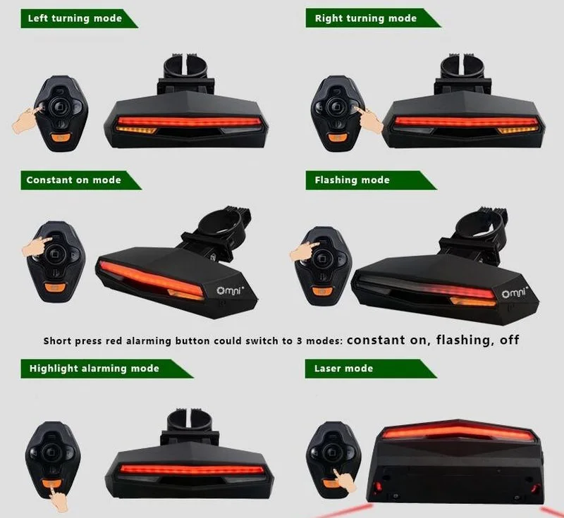 سوق أوروبا الأكثر مبيعا أضواء بقيادة أضواء الفرامل الخلفية للدراجات