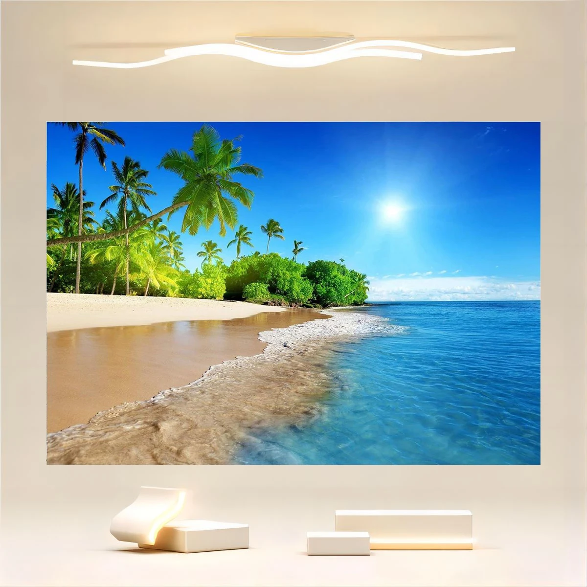 Tropical Beach Summer Beach Palm Tree Photography Background for Boys and Girls Adult Portrait Holiday Travel Studio Props