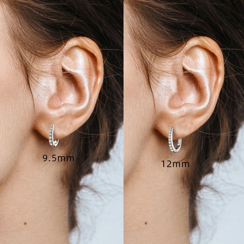 RAPRGOLD Certified Round Moissanite Hoop Earrings for Women S925 Sterling Silver U-shaped Earring Girl\'s Jewelry Gifts oorbellen