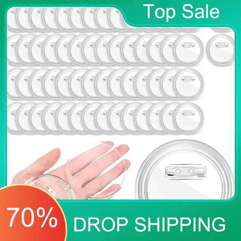 

Набор из 60 прозрачных акриловых кнопок-значков диаметром 3 дюйма для рукоделия, DIY, фото-значков, заготовок для кнопок, оптом