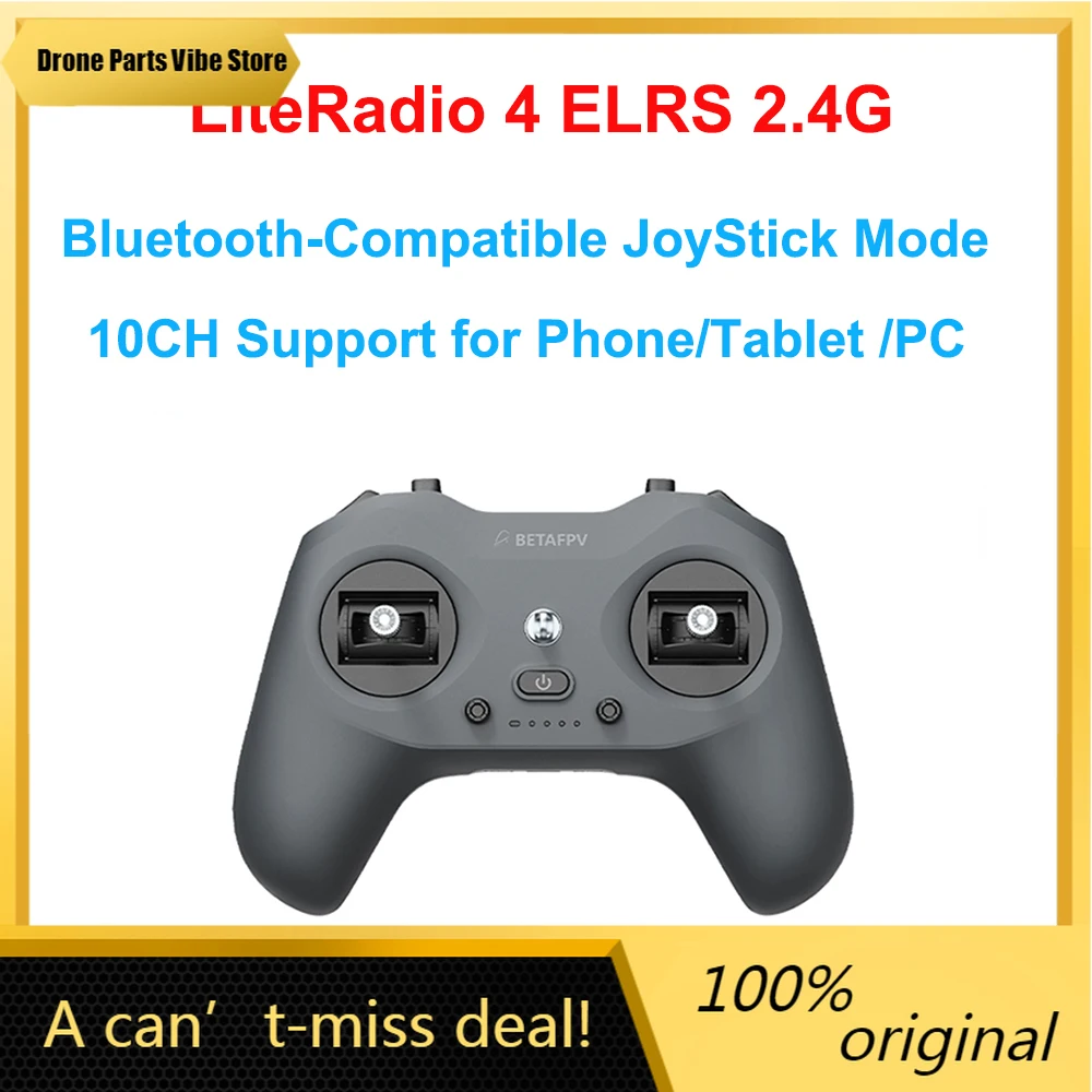 جهاز إرسال FyBETAFPV LiteRadio 4 بـ 10 قنوات ELRS بتردد 2.4 جيجاهرتز متوافق مع البلوتوث بقوة 25/50/100 ميلي واط لطائرات DJI RC FPV بدون طيار