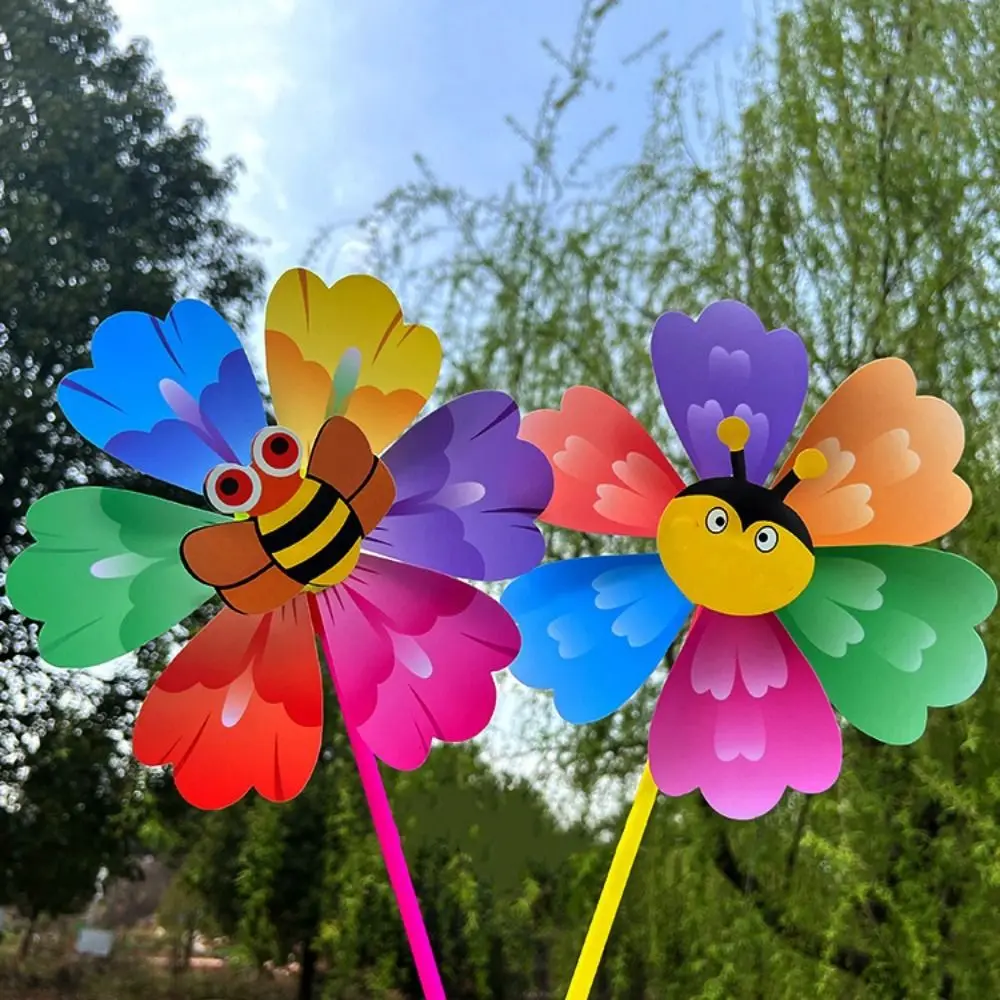 Multistyles Sunflower Windmill Hand Held Rotating Diameter 20/36cm Rotating Sunflower PVC Cartoon Shaped Insect Windmill