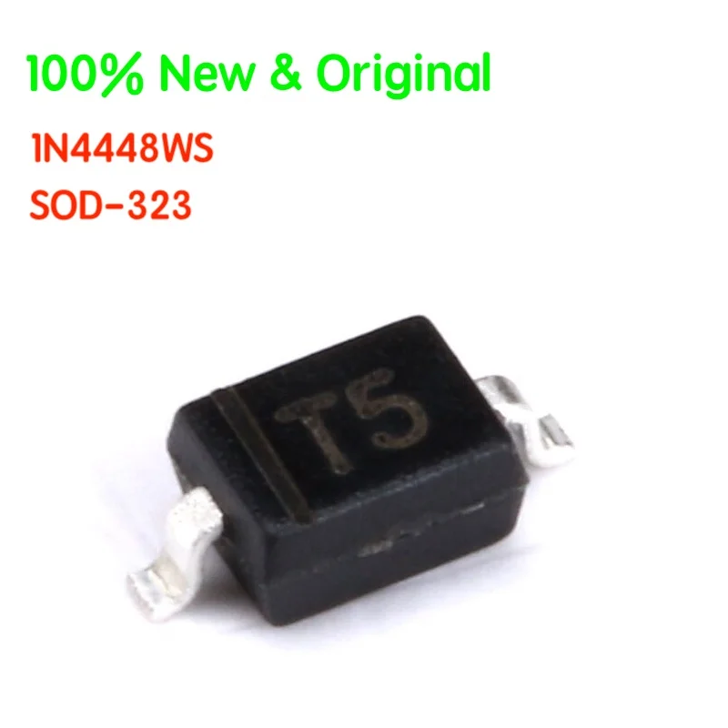 100PCS/LOT 1N4448WS 1N4448W T5 SOD-323 75V 250mA SMD Switch Diode 100% New & Original