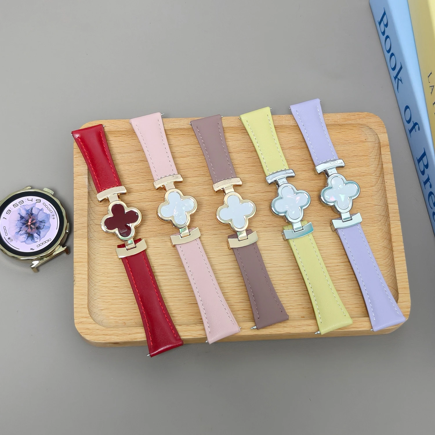 

18mm 20mm 22mm fashionable leather strap for Samsung Galaxy watch for Huawei GT4 GT5 female magnetic wristband