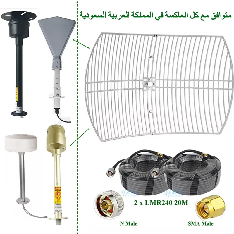 Outdoor Reflector for Saudi Arabia, S4G, 5G,TC Zain Mobile, Lmr240, 20m x 2 Antenna Dish