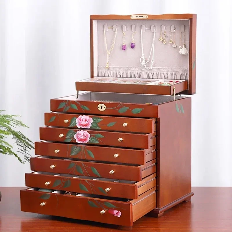 A Jewelry Box Large Capacity Full Lock Necklace Bracelet Jewelry Storage Box