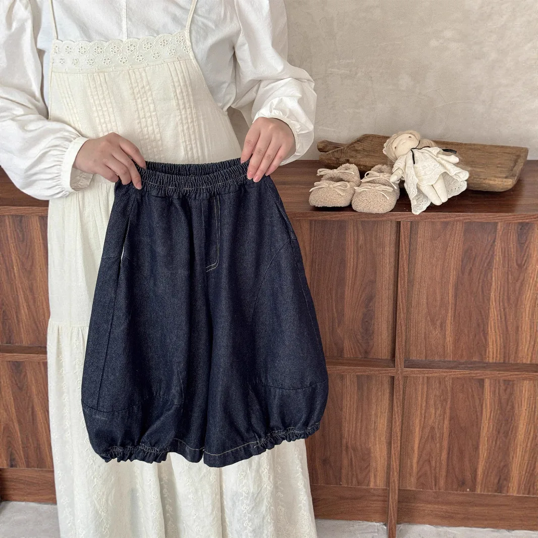 Fashion Bloomers Versatile Jeans Boutique Clothing 2025 Autumn New Korean Version of Girls Loose Retro Blue Washing Denim