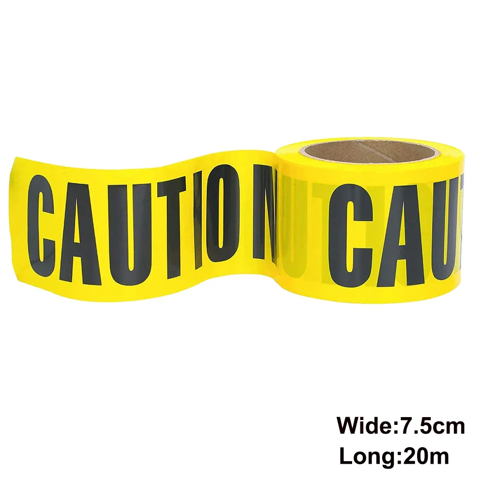 20m/roll Yellow Caution Tape for Police Barricade Public Works Safety Barrier kids engineering truck birthday party decorations