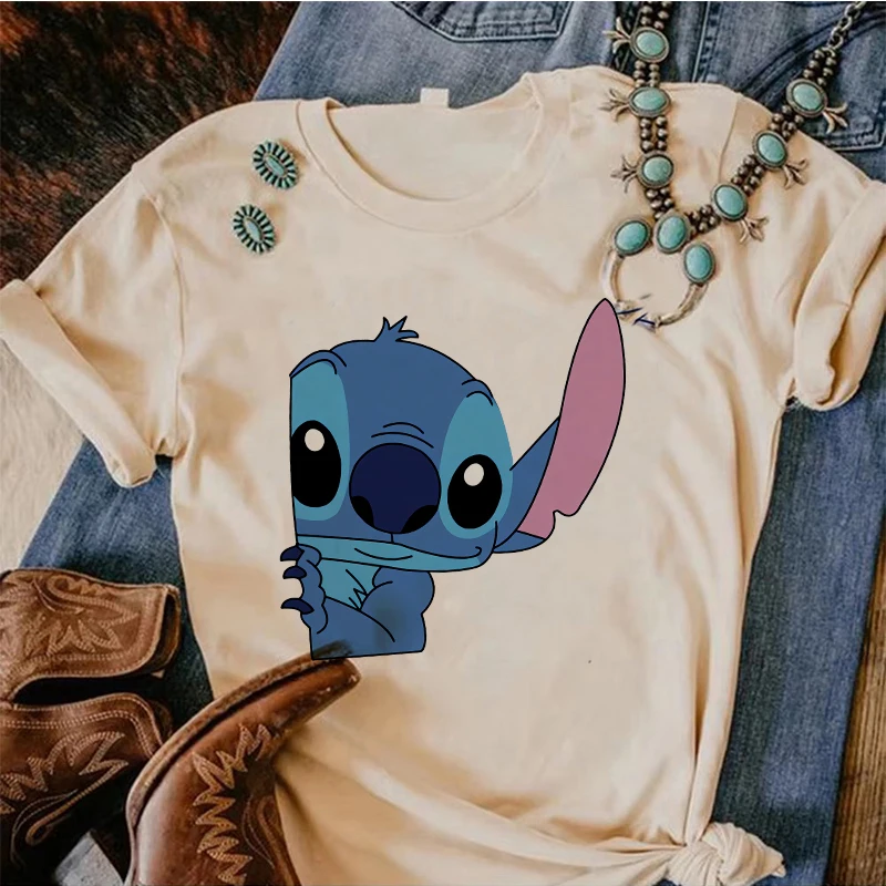 Gothic Sweet Shirt Disney Lilo Stitch Cartoon T Shirt Stitch Cute Manga T-shirt Y2k Graphic Tshirt Top Tee Clothes