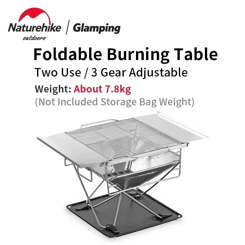 

Naturehike Folidng Picnic BBQ Rack Portable Match Stove Winter Heating Burning Platform Adjustable Height Burner Grill Gift Bag